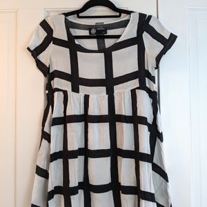 American Apparel Grid Print Babydoll Dress
